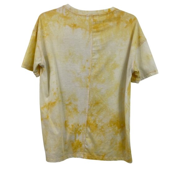 Ultra Flirt Yellow Tie-Dye Graphic Print T-shirt Short Sleeve Womens Size Small - Picture 2 of 8